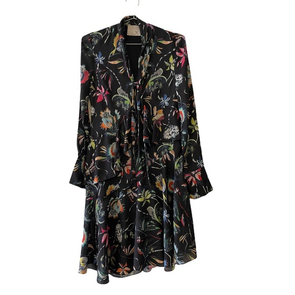 Jason Wu Black Jungle Flower Dress, Size 0 - Picture 5 of 11